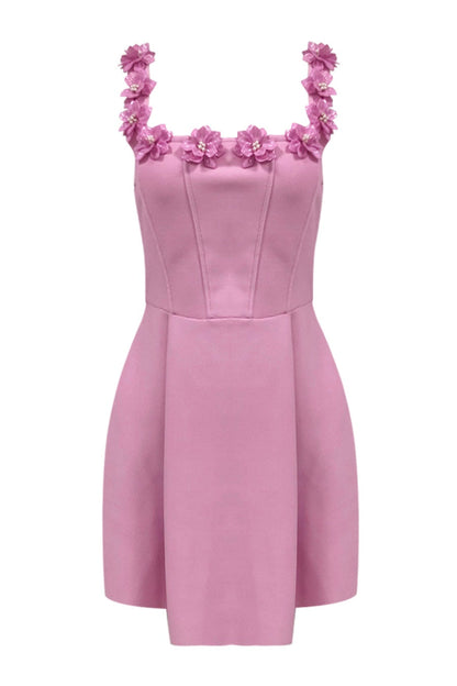 Lyra Embellished Mini Bandage Dress - Pink