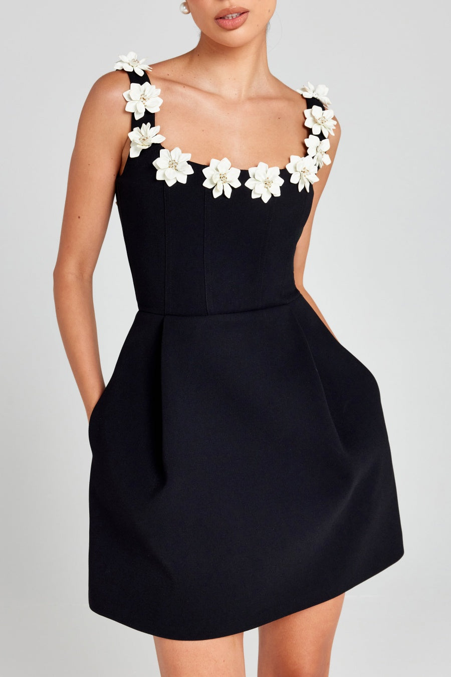Lyra Embellished Mini Bandage Dress - Black