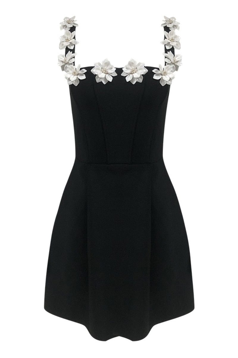 Lyra Embellished Mini Bandage Dress - Black