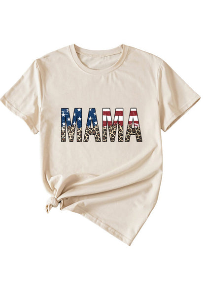 Mama Flag Leopard Print T-shirt