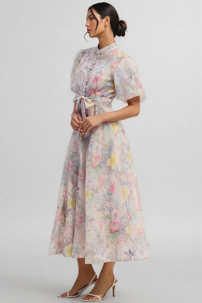Kynllt Print Puff Sleeve Maxi Dress