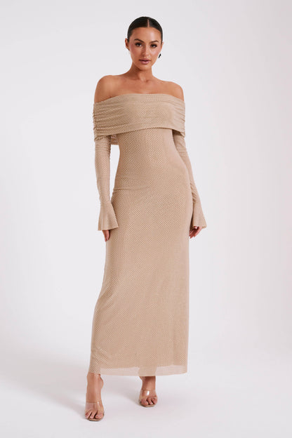 Diamond Maxi Dress Off Shoulder