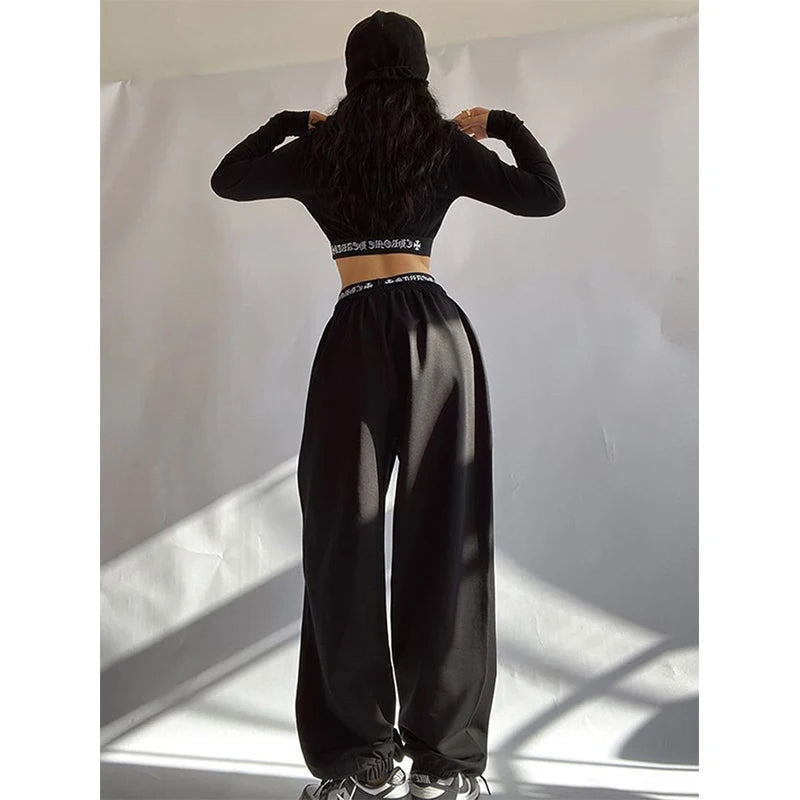 Oversized Y2k Wide Leg Letter Print Sweatpants