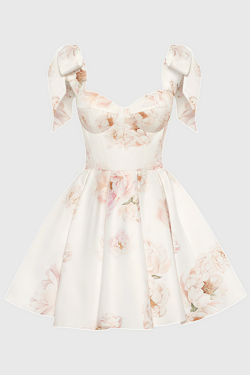 Zinat Beige Pink Mini Dress