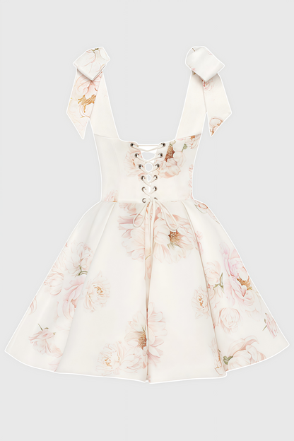 Zinat Beige Pink Mini Dress