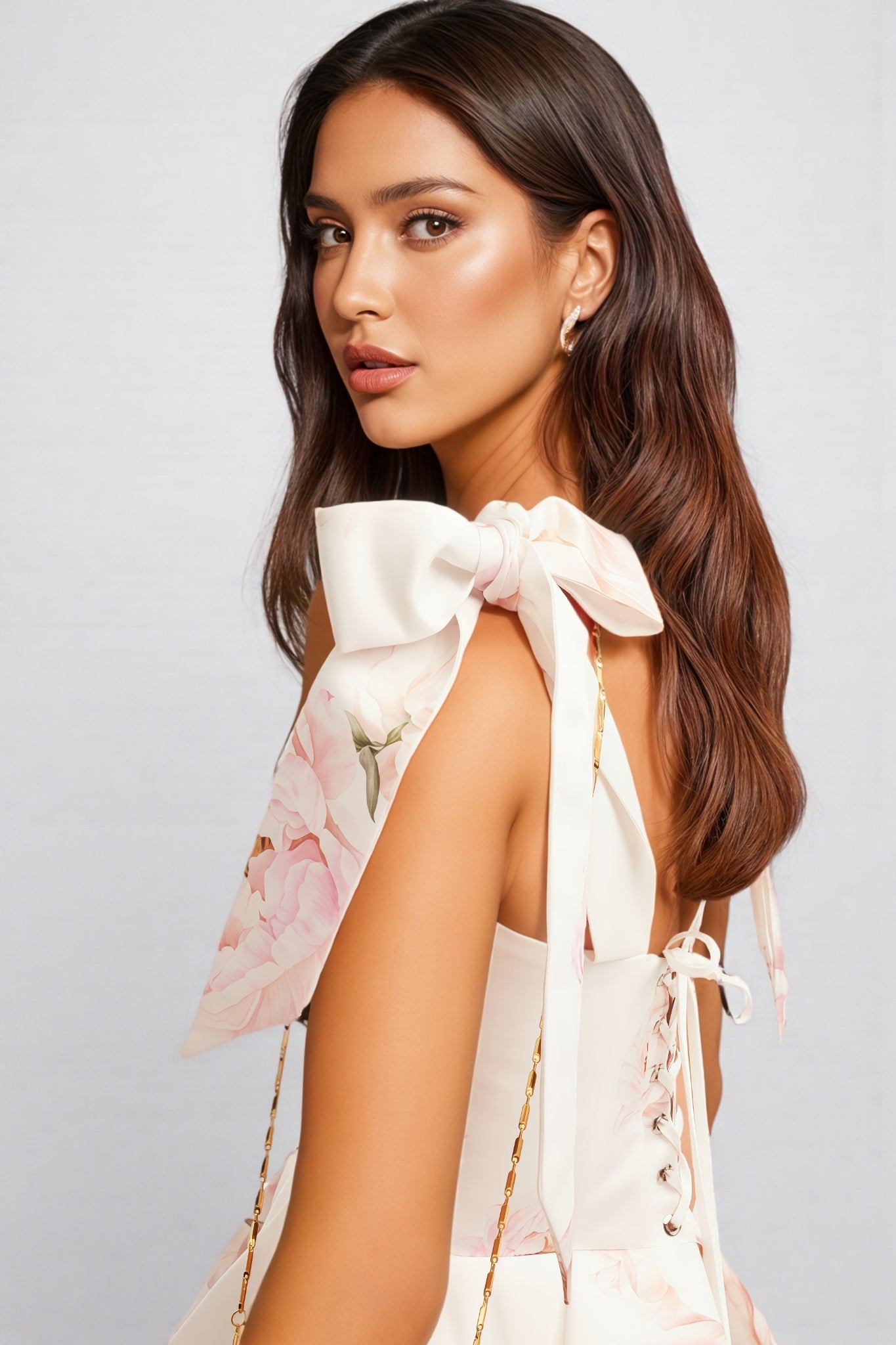 Zinat Beige Pink Mini Dress
