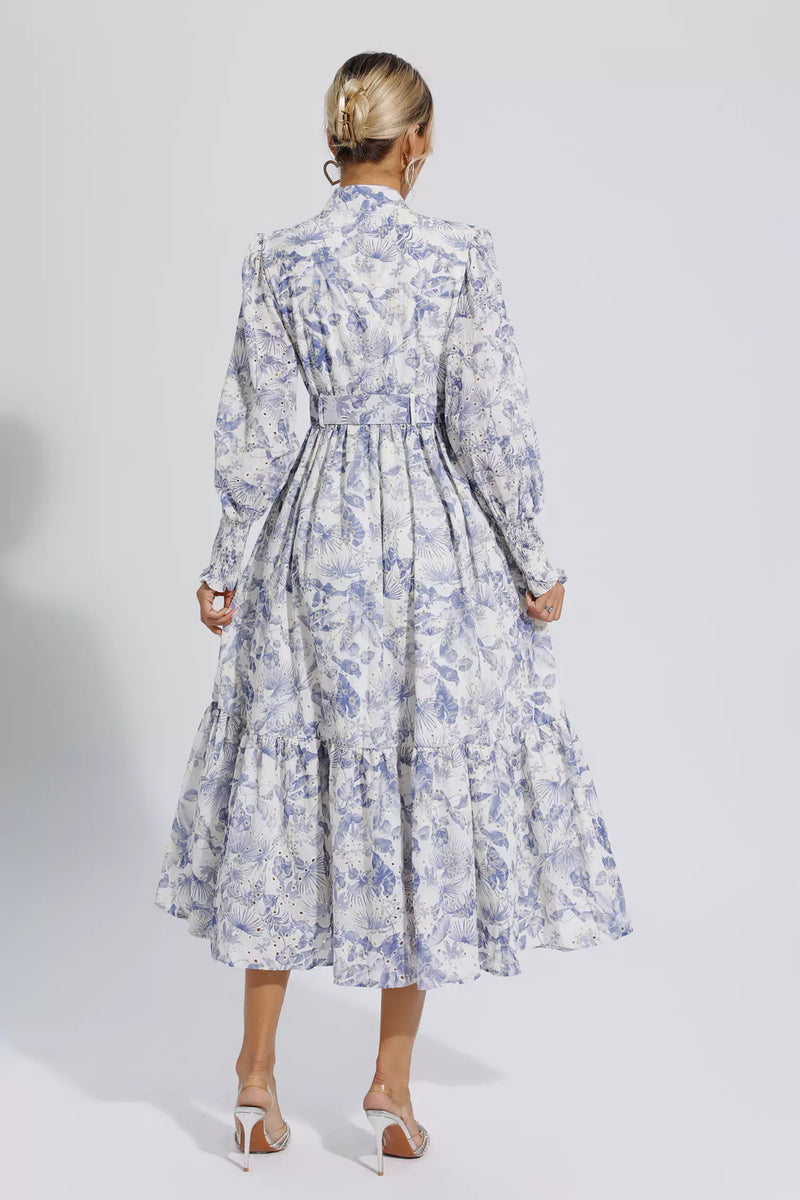 Madilynn Blue Long Sleeve Maxi Dress