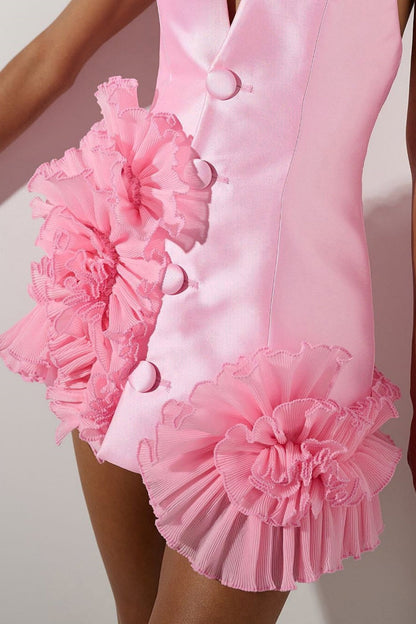 Magezi Satin Halter Mini Dress