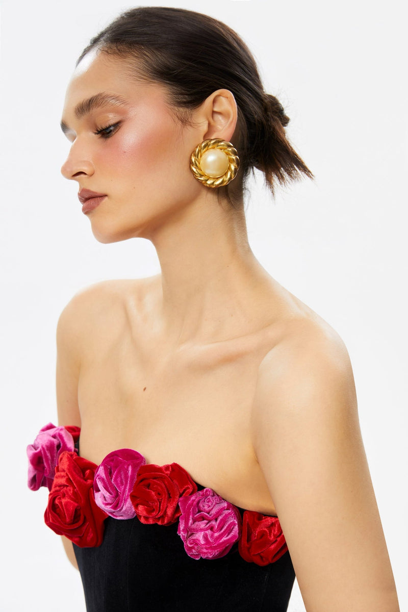Marley Strapless Velvet Mini Dress