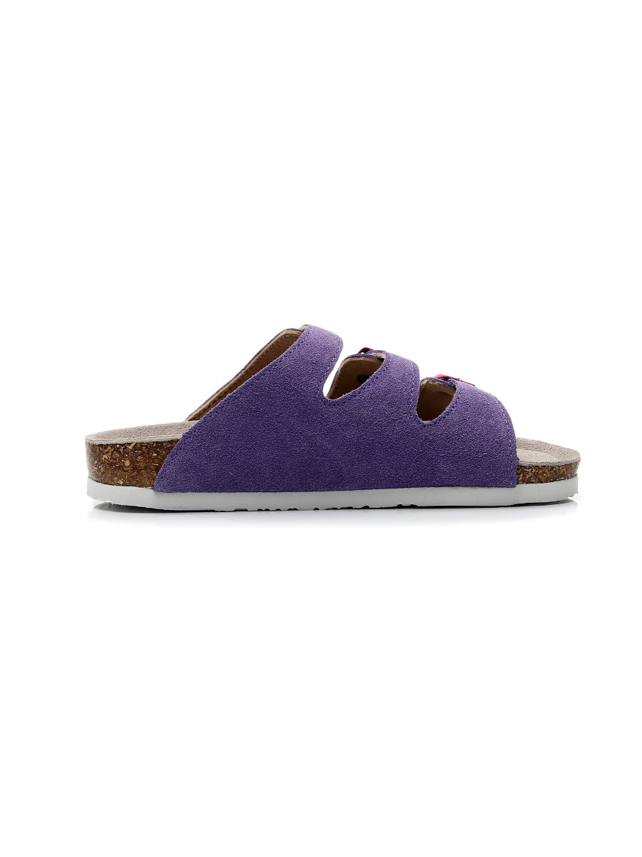 Maibulun | Lilac Triple-buckle Suede Upper Sandal