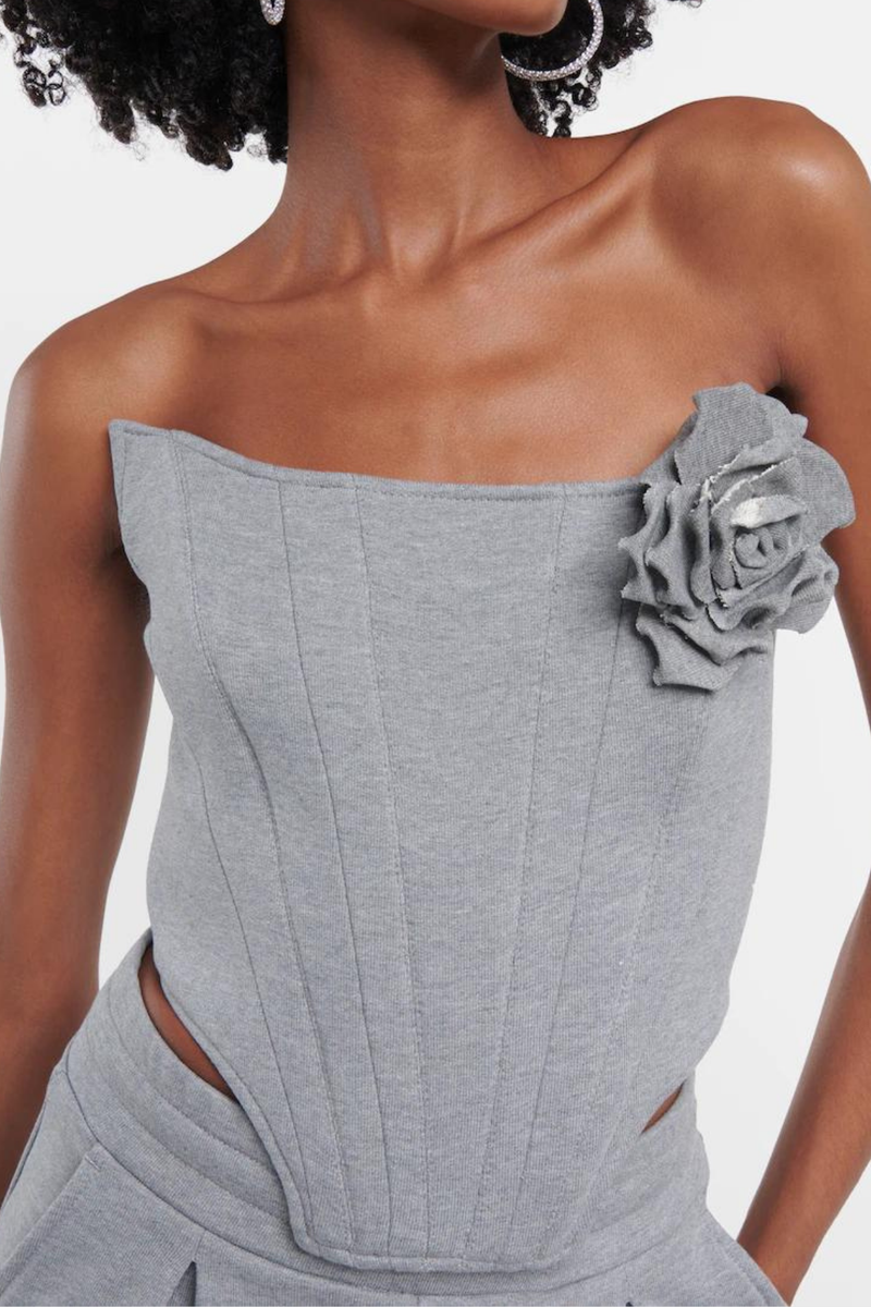 Meilani Corset Flower Off Shoulder Pants Set
