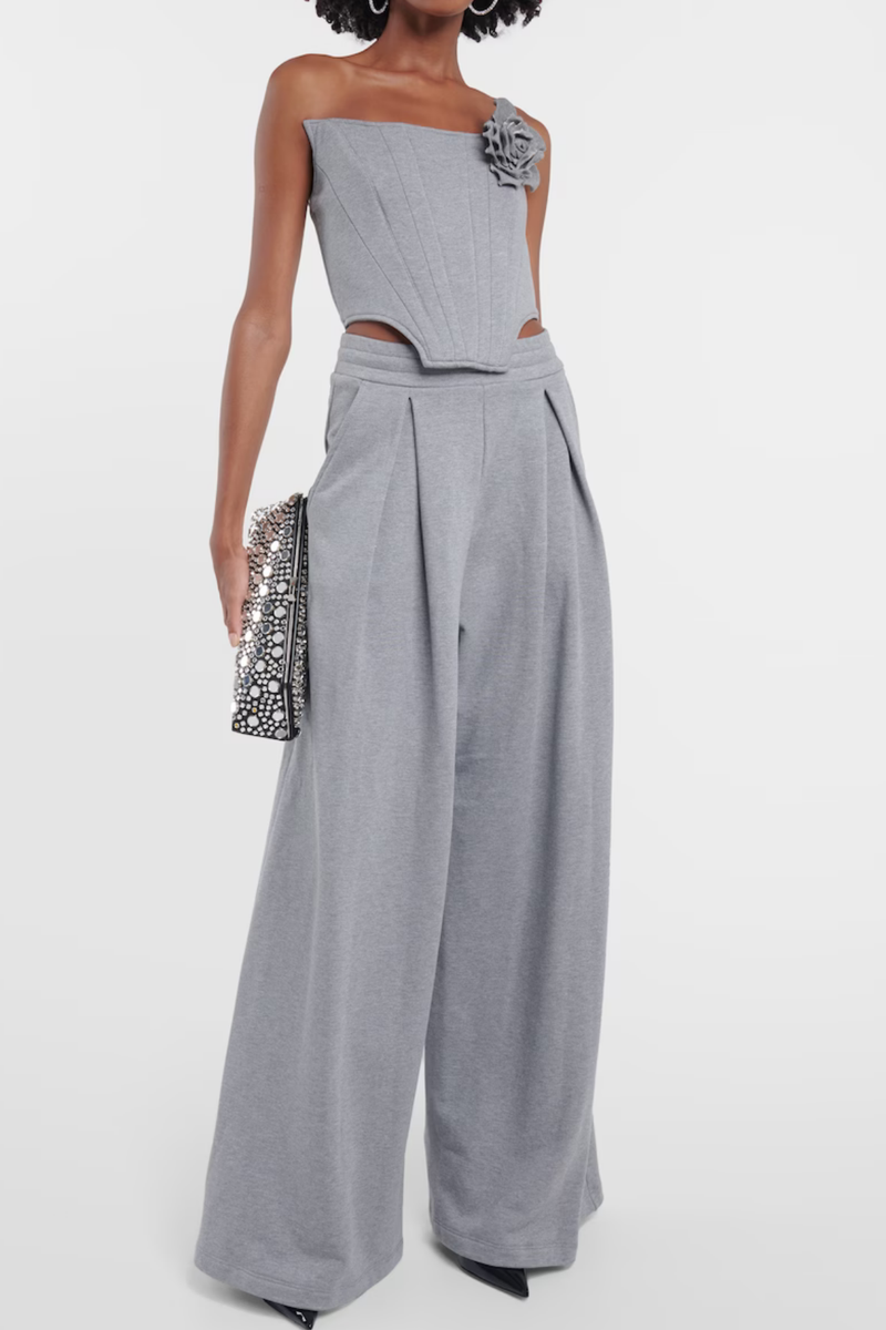 Meilani Corset Flower Off Shoulder Pants Set