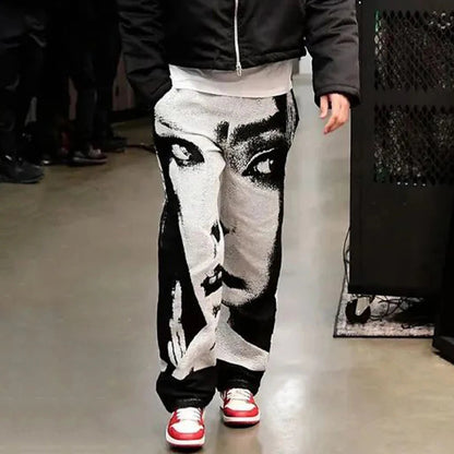 Dark Gothic Human Face Basketball Pants Pant