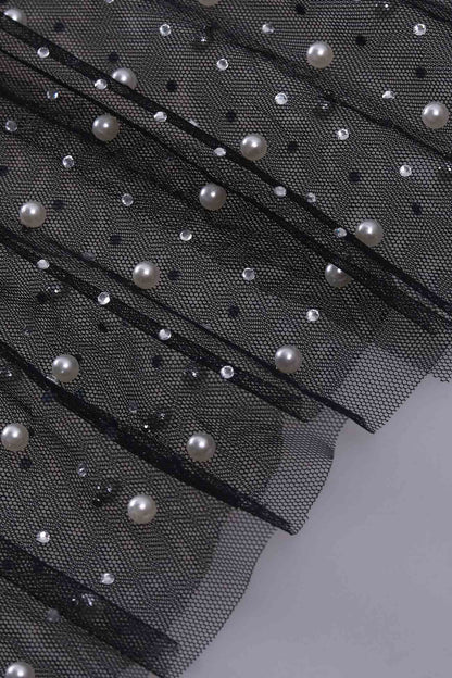Mesh Full Pearl Cover-up Dress