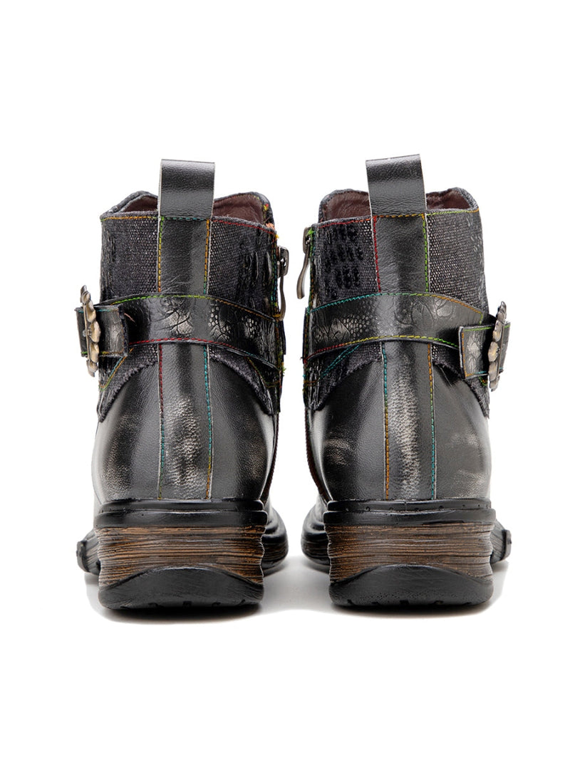 Soffia | Meteorite Embossed Leather Chelsea Boot