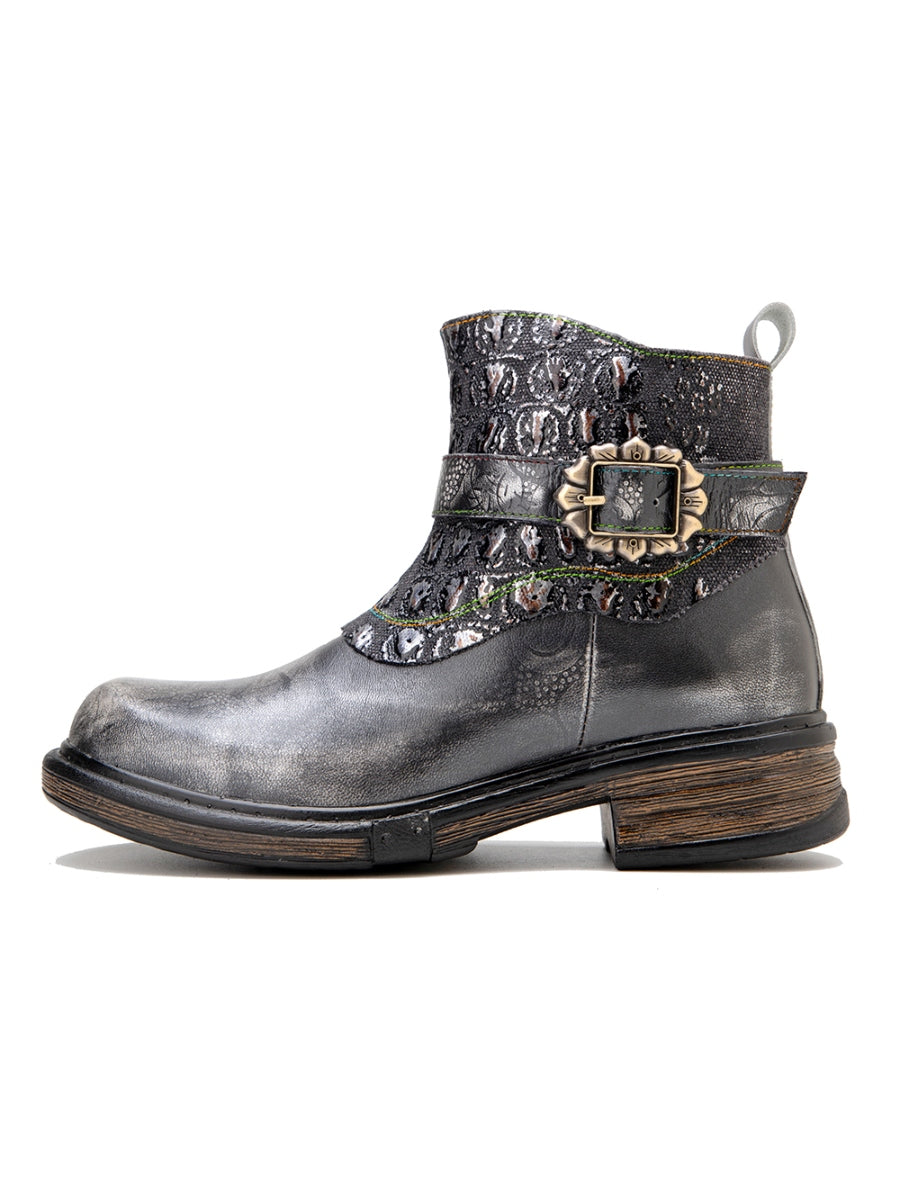 Soffia | Meteorite Embossed Leather Chelsea Boot