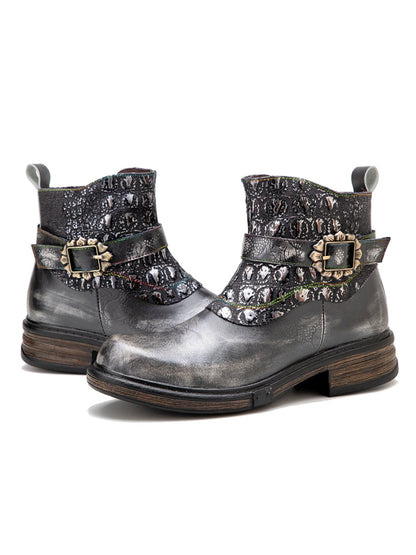 Soffia | Meteorite Embossed Leather Chelsea Boot