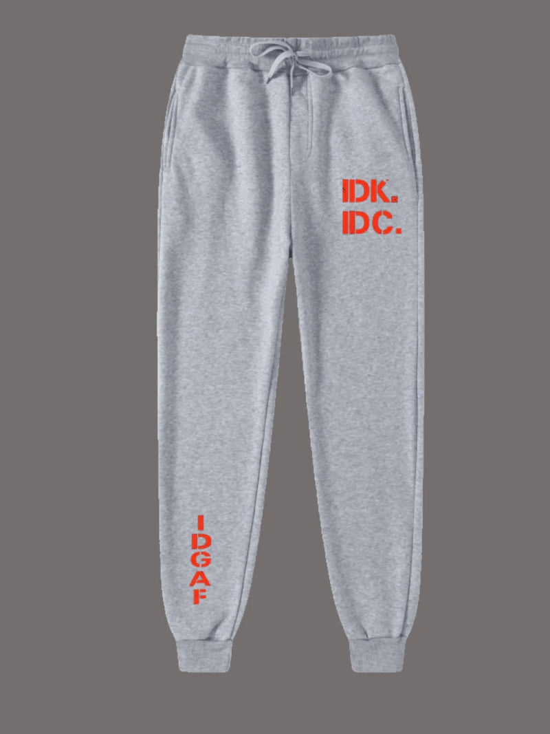 Mid Waist Letter Print Drawstring Sweatpants Man Pants Autumn Winter ’s Clothing Drawstring Trousers Joggi – ’s Sweatpants