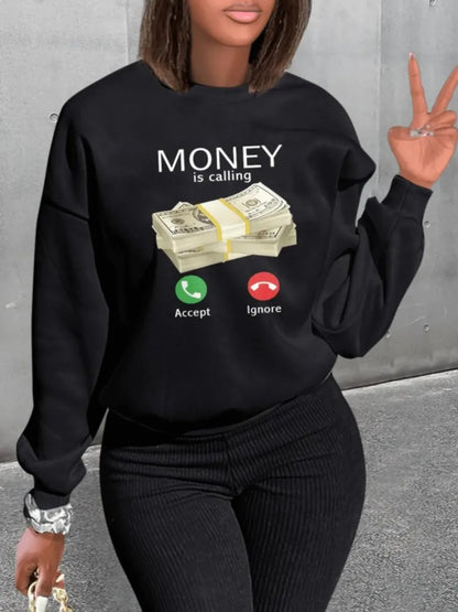 Money Letter Print Sweatshirt Bolubao Brand ’s Hoodies New Spring Autumn Hoodies Sweatshirts Top Hoodies Sweatshirt