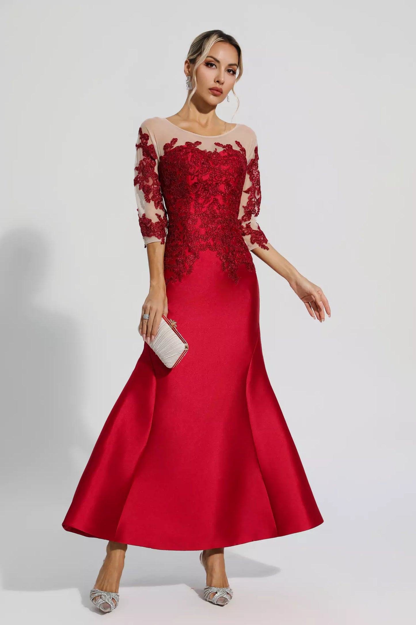 Monica Red Mermaid Maxi Dress