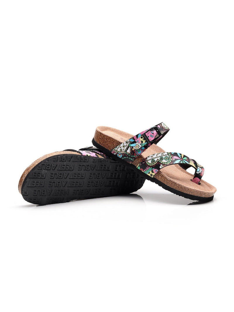 Maibulun | Black Garden Buckle-accent Suede Upper Sandal