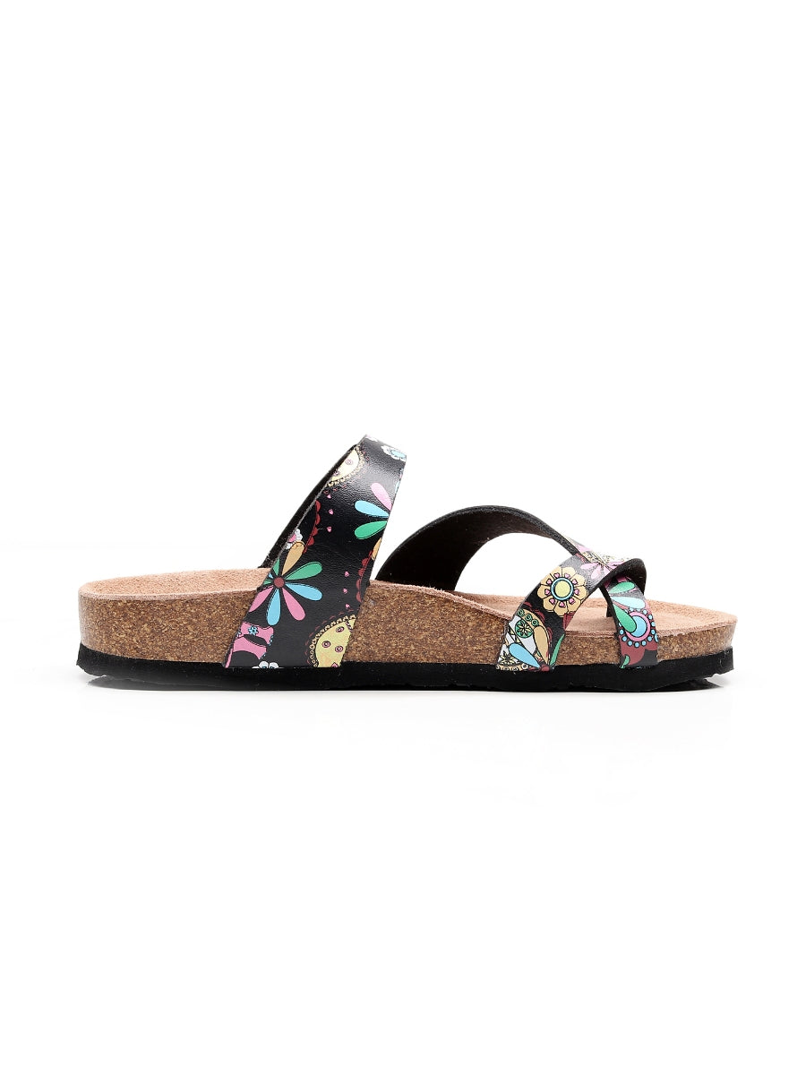 Maibulun | Black Garden Buckle-accent Suede Upper Sandal