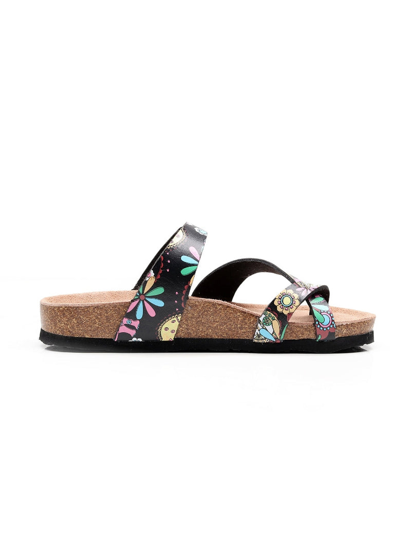 Maibulun | Black Garden Buckle-accent Suede Upper Sandal
