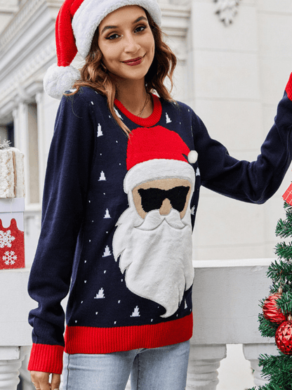 | Navy Cool Santa Sunglasses Sweater