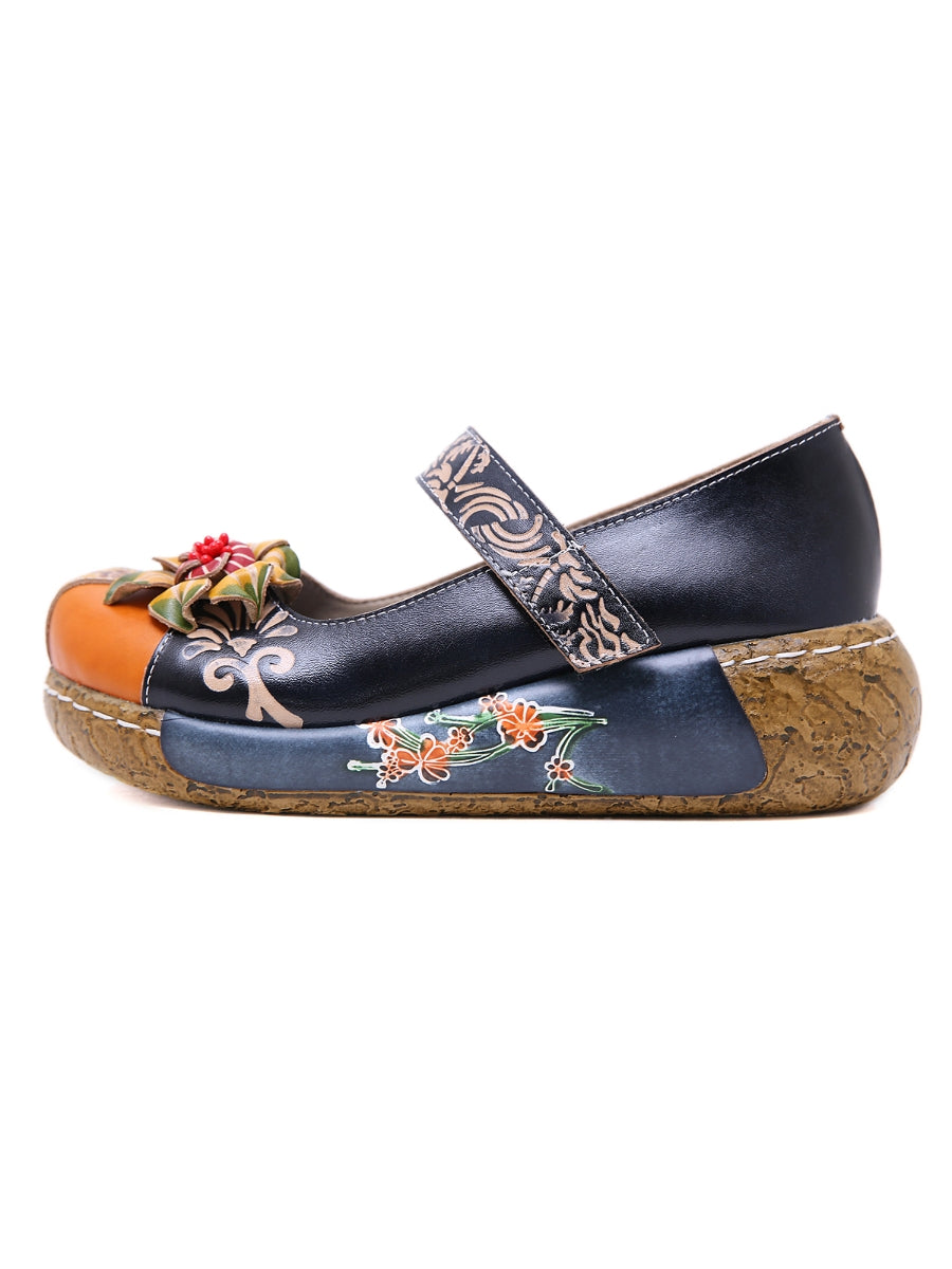 Soffia | -applique Leather Platform Sandal
