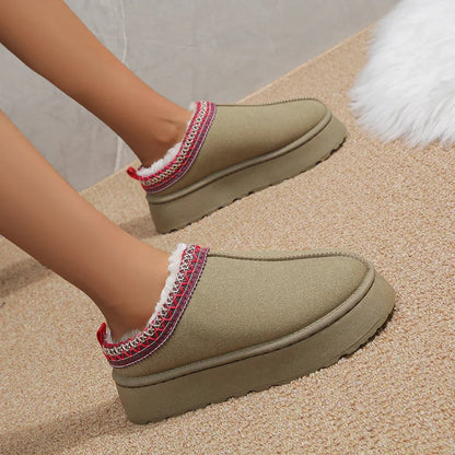 New Ankle Flats Platform Snow Boots Suede Plush Warm Winter New Thick Shoes Chelsea Boots 43