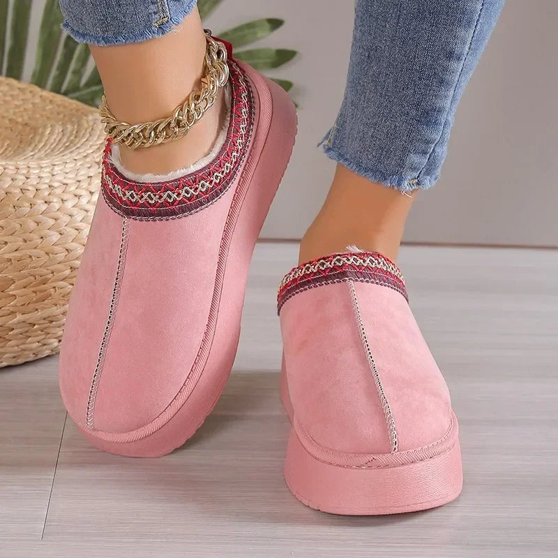 Ankle Flats Platform Stylish Plush Warm Snow Boot
