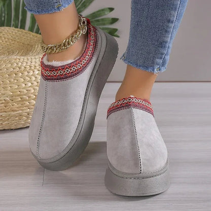 Ankle Flats Platform Stylish Plush Warm Snow Boot