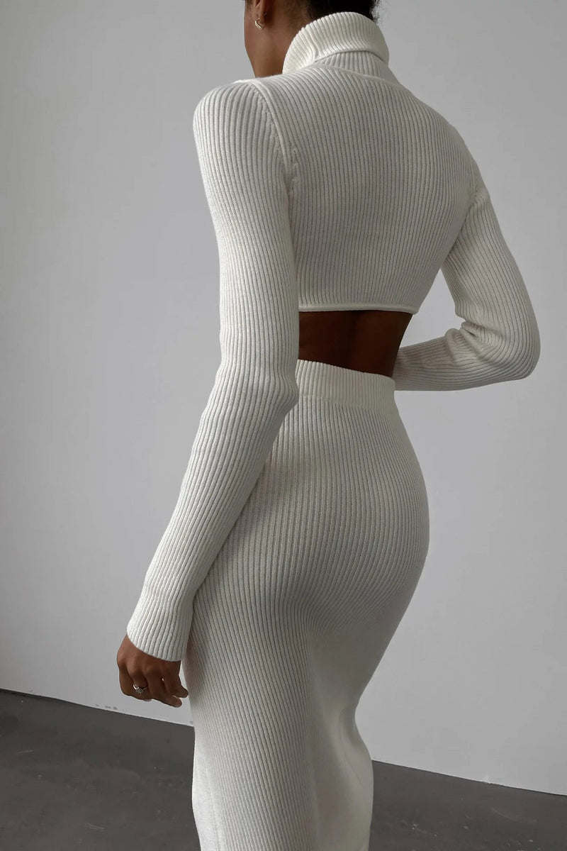 Dressbetty - Autumn Winter Y2k Slim Knitted Set Skirt