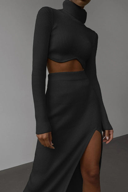 Dressbetty - Autumn Winter Y2k Slim Knitted Set Skirt