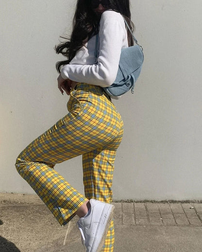 High-waisted Slimming Plaid Trend Pant