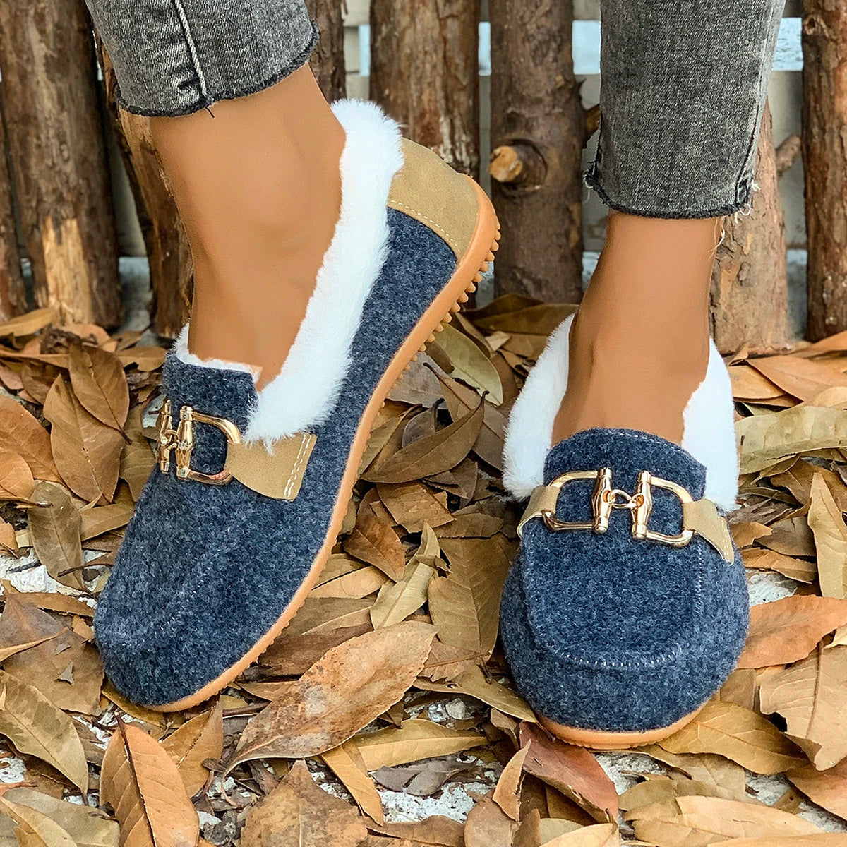 Warm Plush Outdoor Winter Flat Comfortable Snow Boot