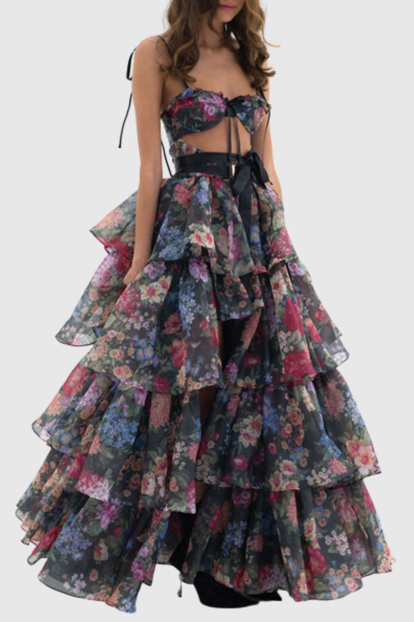 Nicola Cutout Ruffle Skirt Two Piece Set