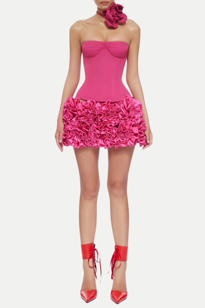 Nuala Lace Up Two Piece Set - Pink