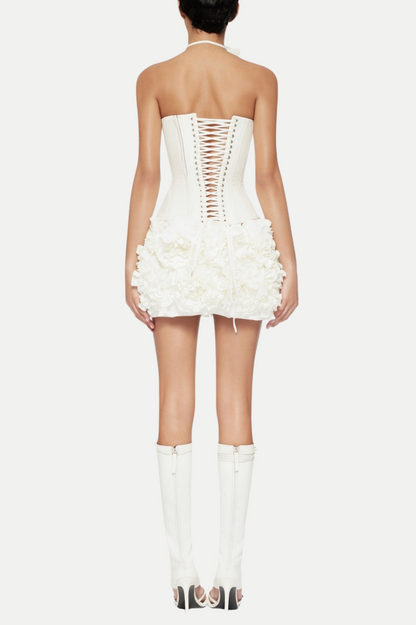 Nuala Lace Up Two Piece Set - White