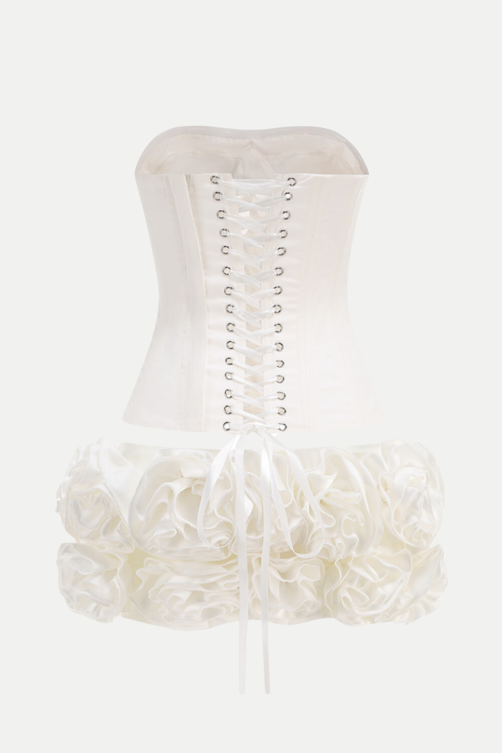 Nuala Lace Up Two Piece Set - White