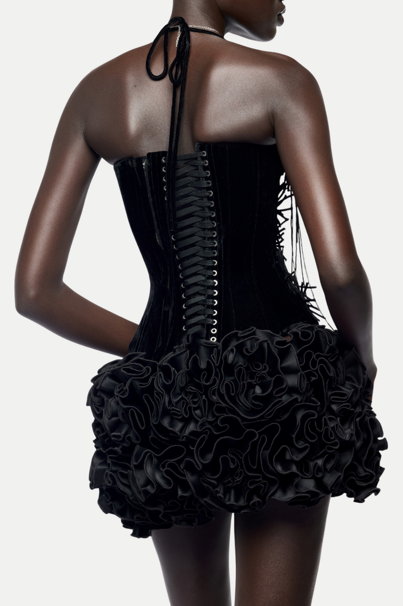 Nuala Strapless Mini Dress - Black