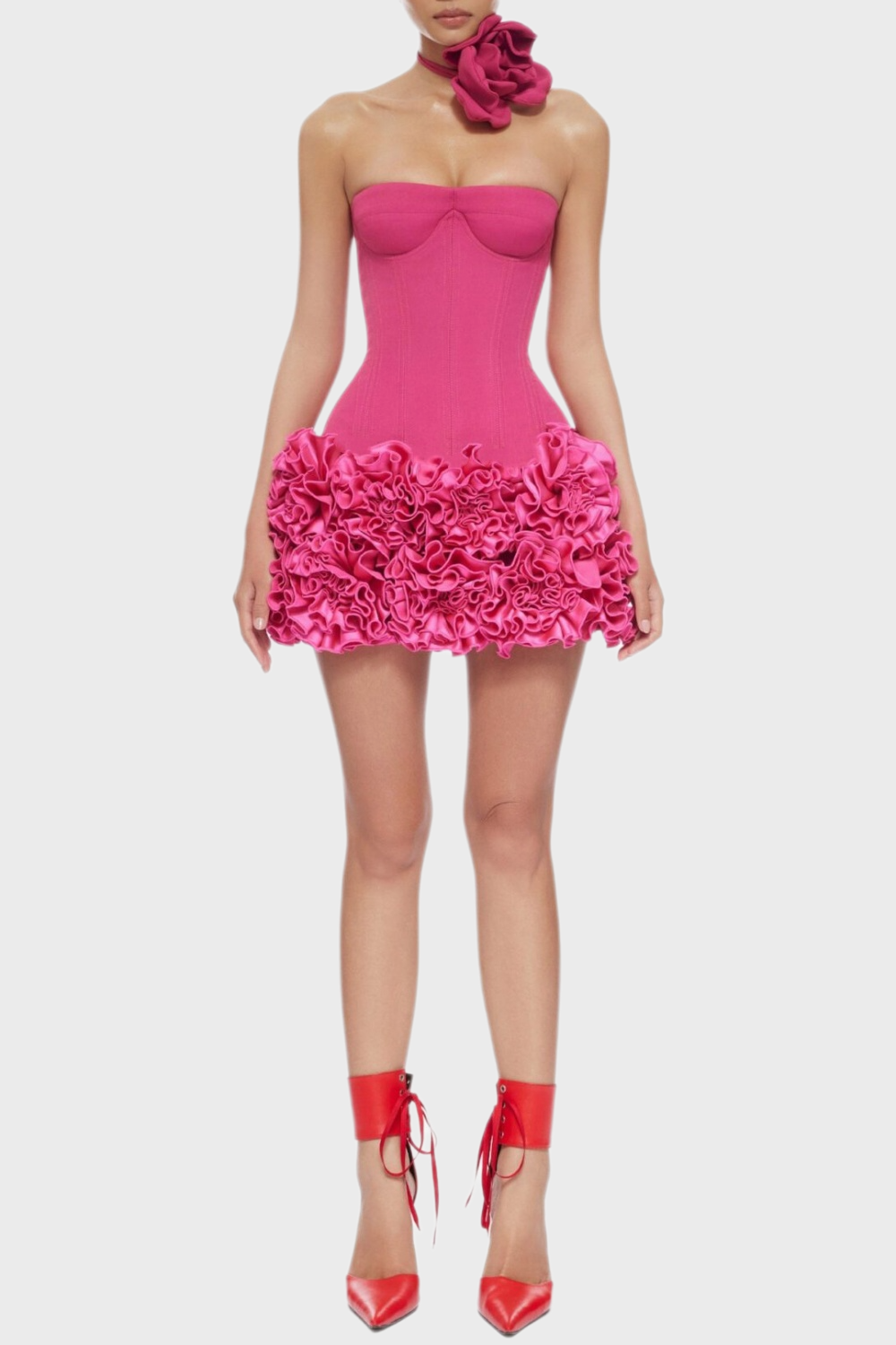 Nuala Strapless Mini Dress - Pink