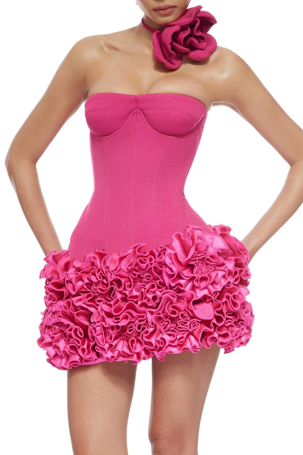 Nuala Strapless Mini Dress - Pink