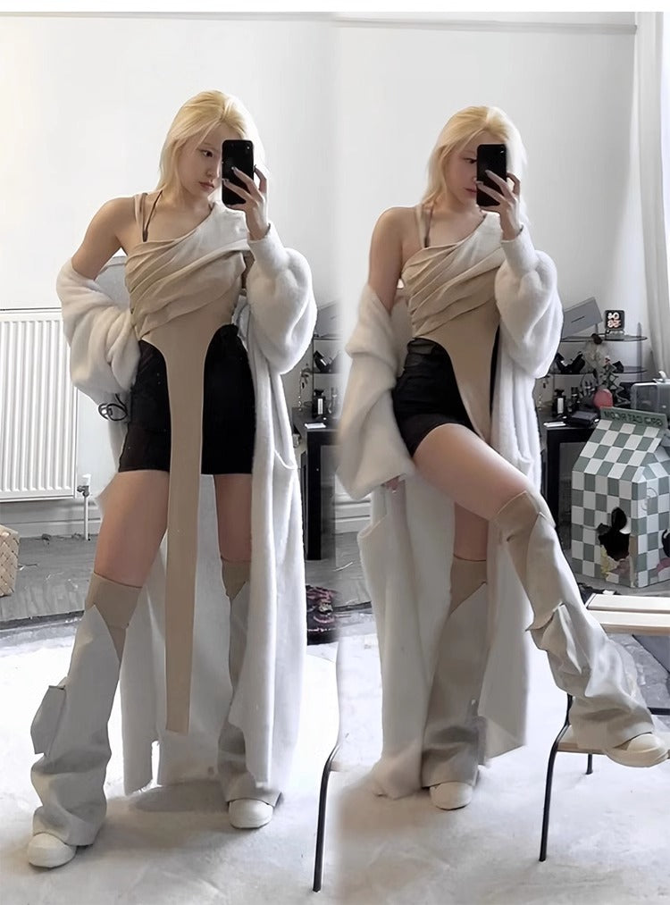 High-grade Sheepskin Pocket Pants Tall Knight Boots