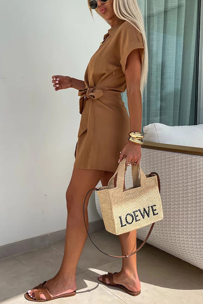 New Lace-up Street Lapel Jumpsuit Ins Loose Holiday Jumpsuit