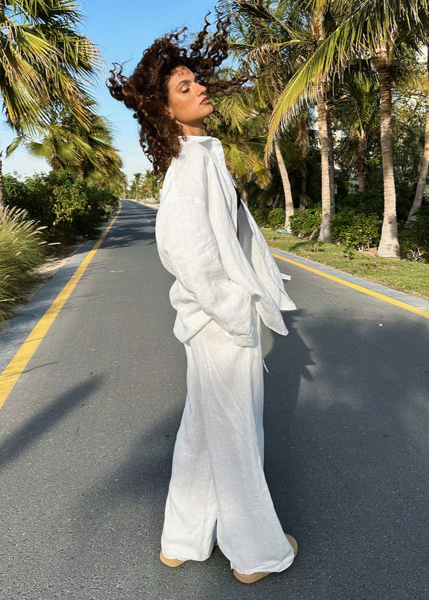Luna – Breezy Lounge Shirt & Wide-leg Pants Set