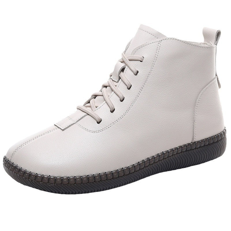 Lightweight Short Flat Chelsea Winter Fleece-lined Boots