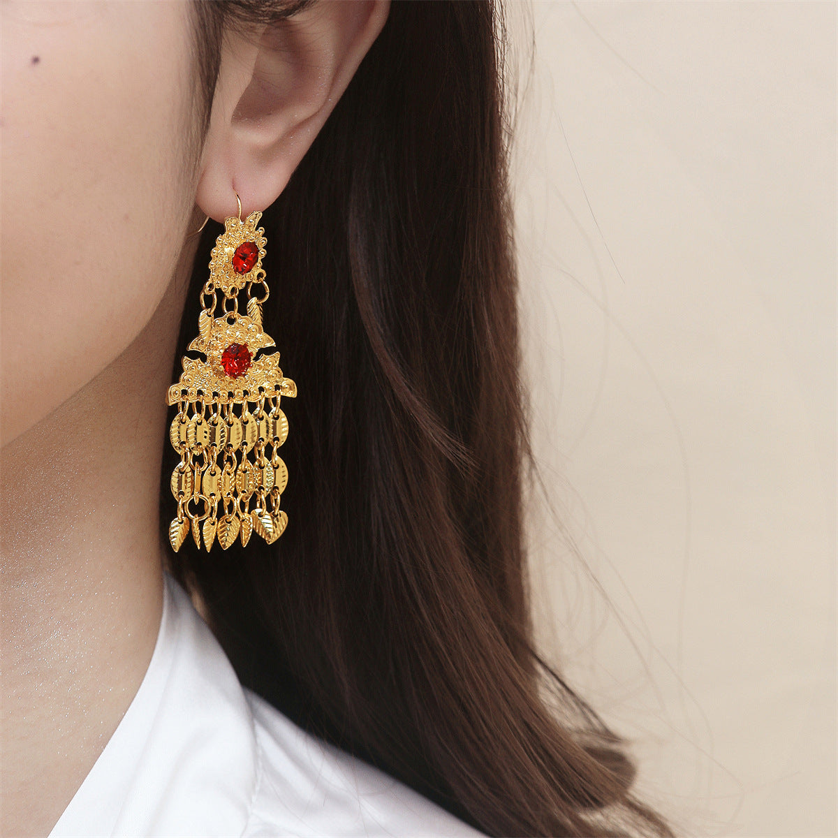 Delicate Artisan Gold Earring