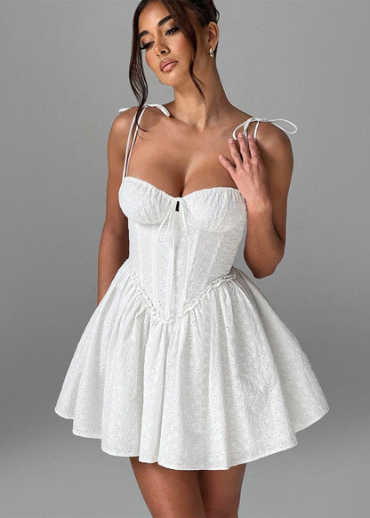 Soleil Lace-up Mini Dress