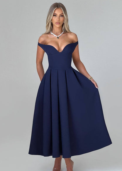 Off-shoulder A-line Gown